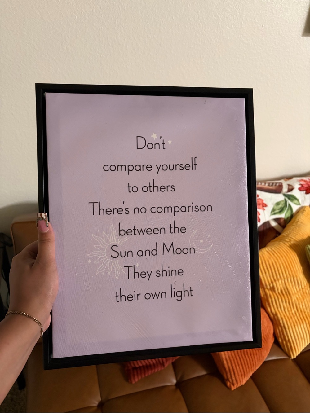 Inspirational 'Sun and Moon' Wall Art Print - Lavender